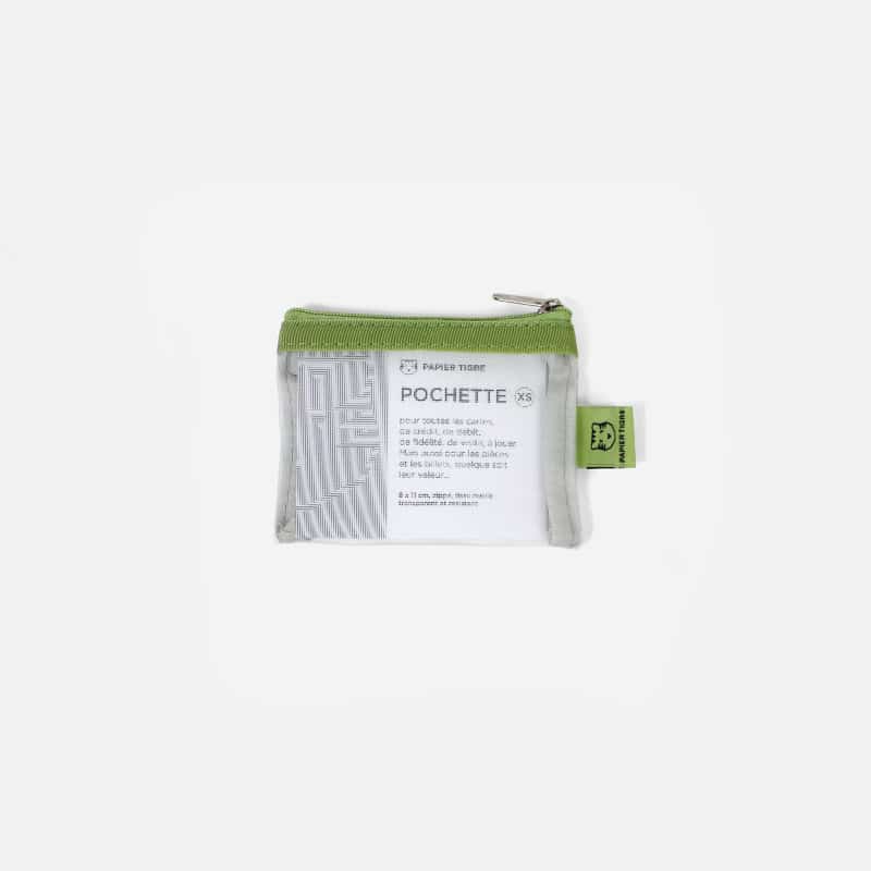 Pochette Mesh XS – Lune d’Olive - Papier Tigre - Vue de face sur fond blanc