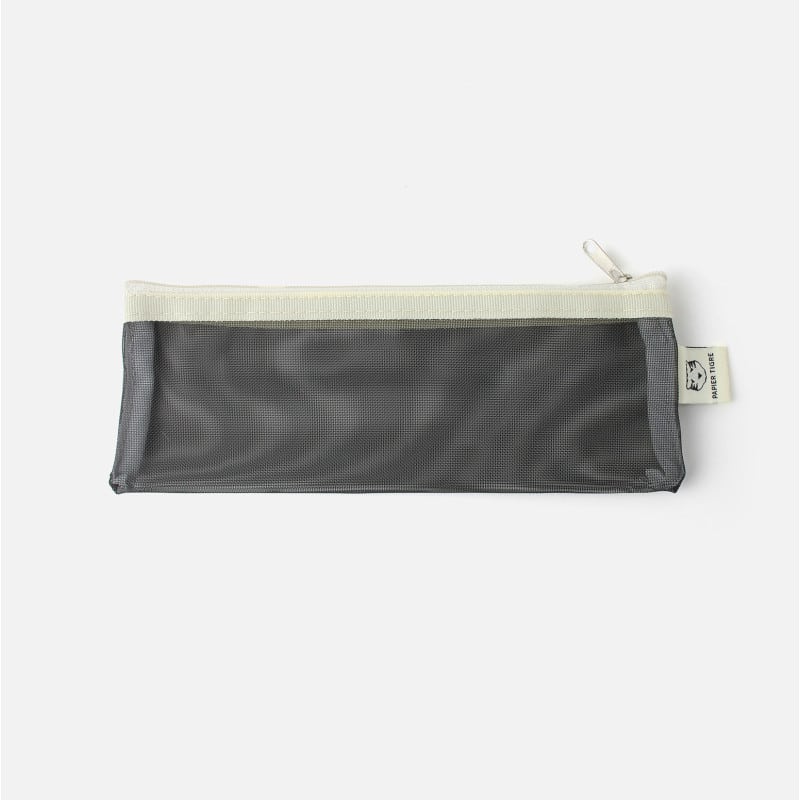 Trousse Mesh – Noire - Papier Tigre - Vue de face sur fond blanc