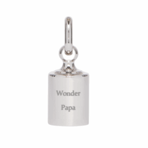 Charm “Wonder Papa” – Argenté Rhodié - Mon Petit Poids - Vu de face sur fond blanc