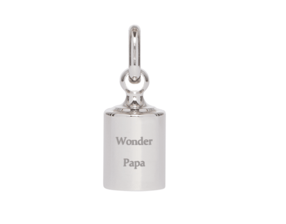 Charm “Wonder Papa” – Argenté Rhodié - Mon Petit Poids - Vu de face sur fond blanc