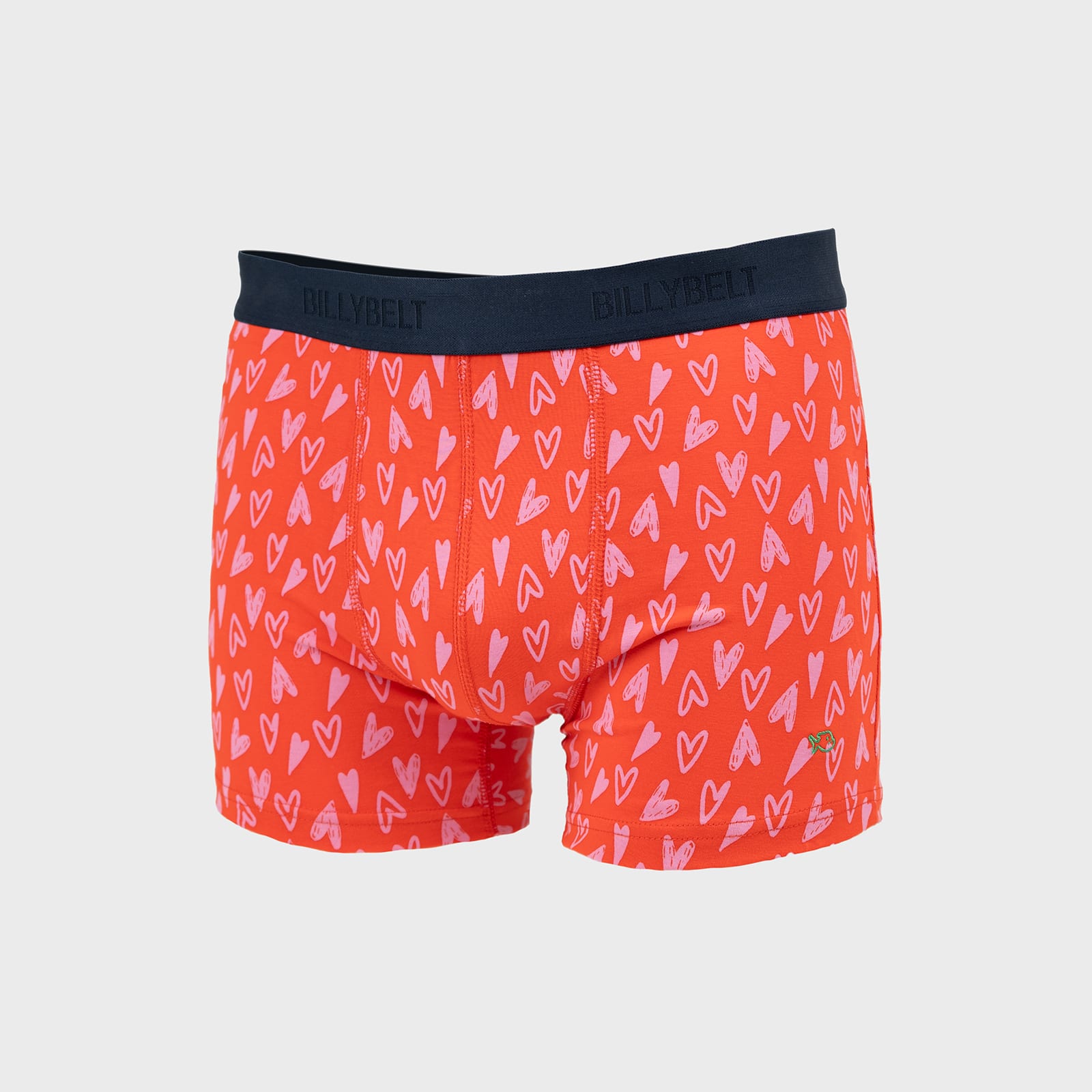 Boxer en coton biologique – Valentin - Billybelt - Vu de face sur fond blanc