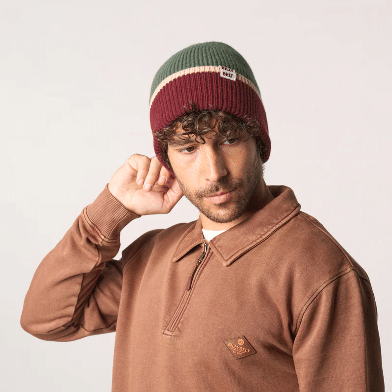 Bonnet en laine – Kaki, Bordeaux et Beige – Billybelt - Porté