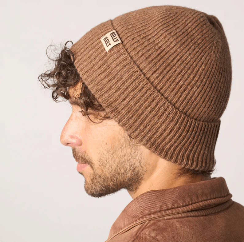 Bonnet en laine marron - Billybelt - Porté