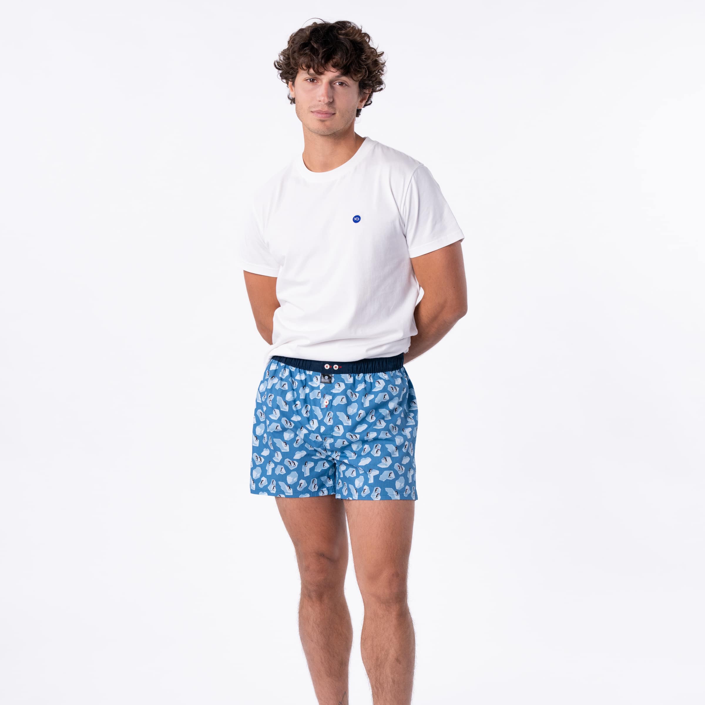 Caleçon à motif Pingouin – 100% coton biologique - Billybelt - Porté