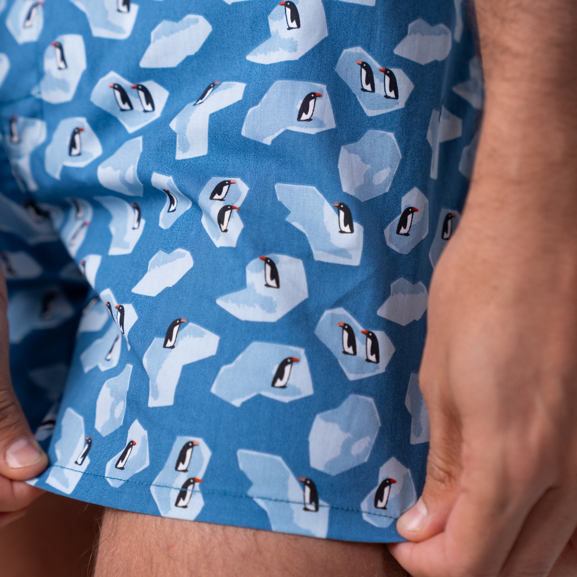 Caleçon à motif Pingouin – 100% coton biologique - Billybelt - Porté
