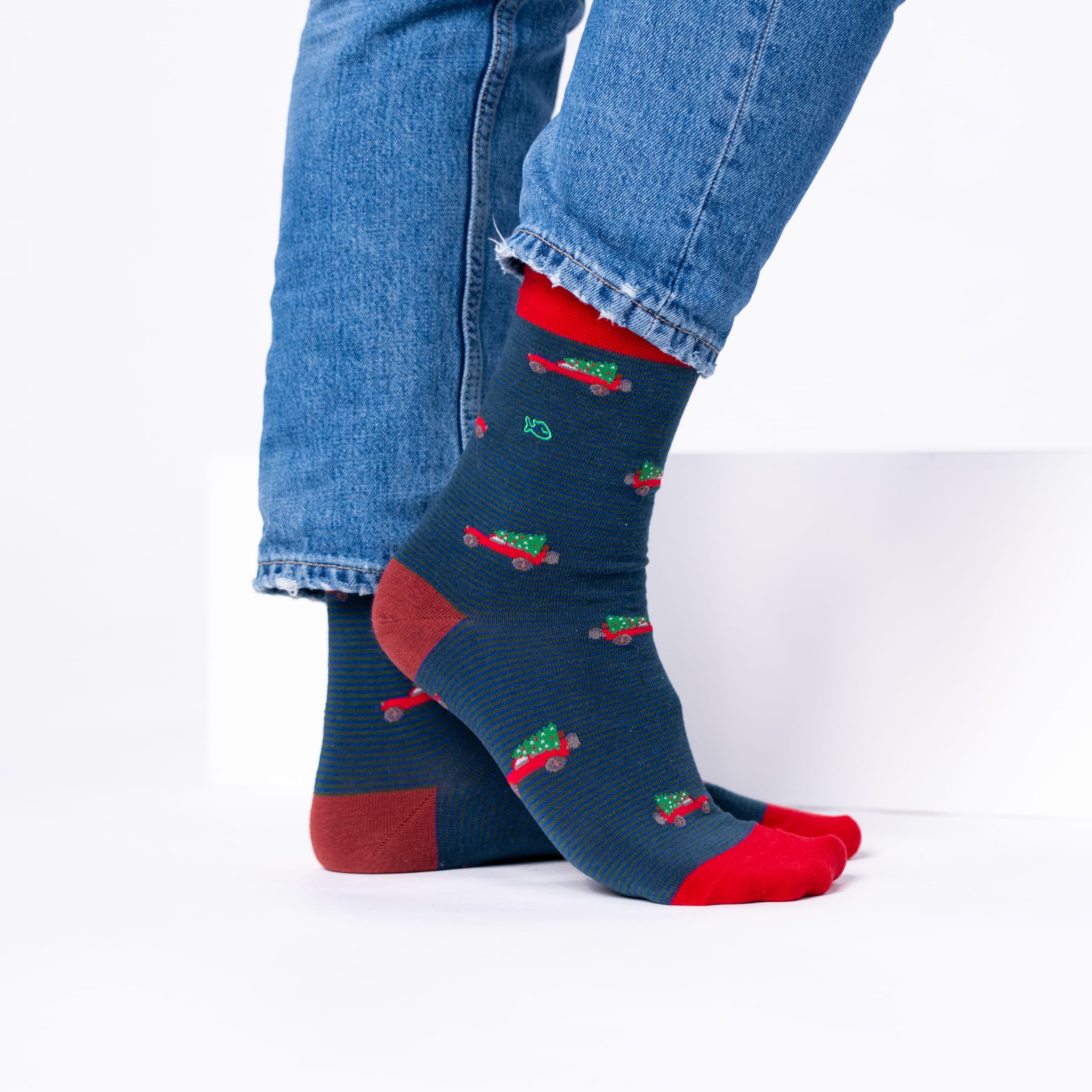 Chaussettes à motifs en coton peigné - Christmas Jeep – Billybelt - Portées