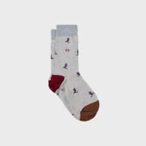 Chaussettes à motifs Piste Rouge en coton peigné – Billybelt - Vues de face sur fond blanc
