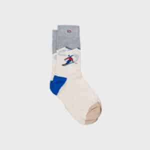 Chaussettes à motifs Skieur en coton peigné – Billybelt - Vue de face sur fond blanc