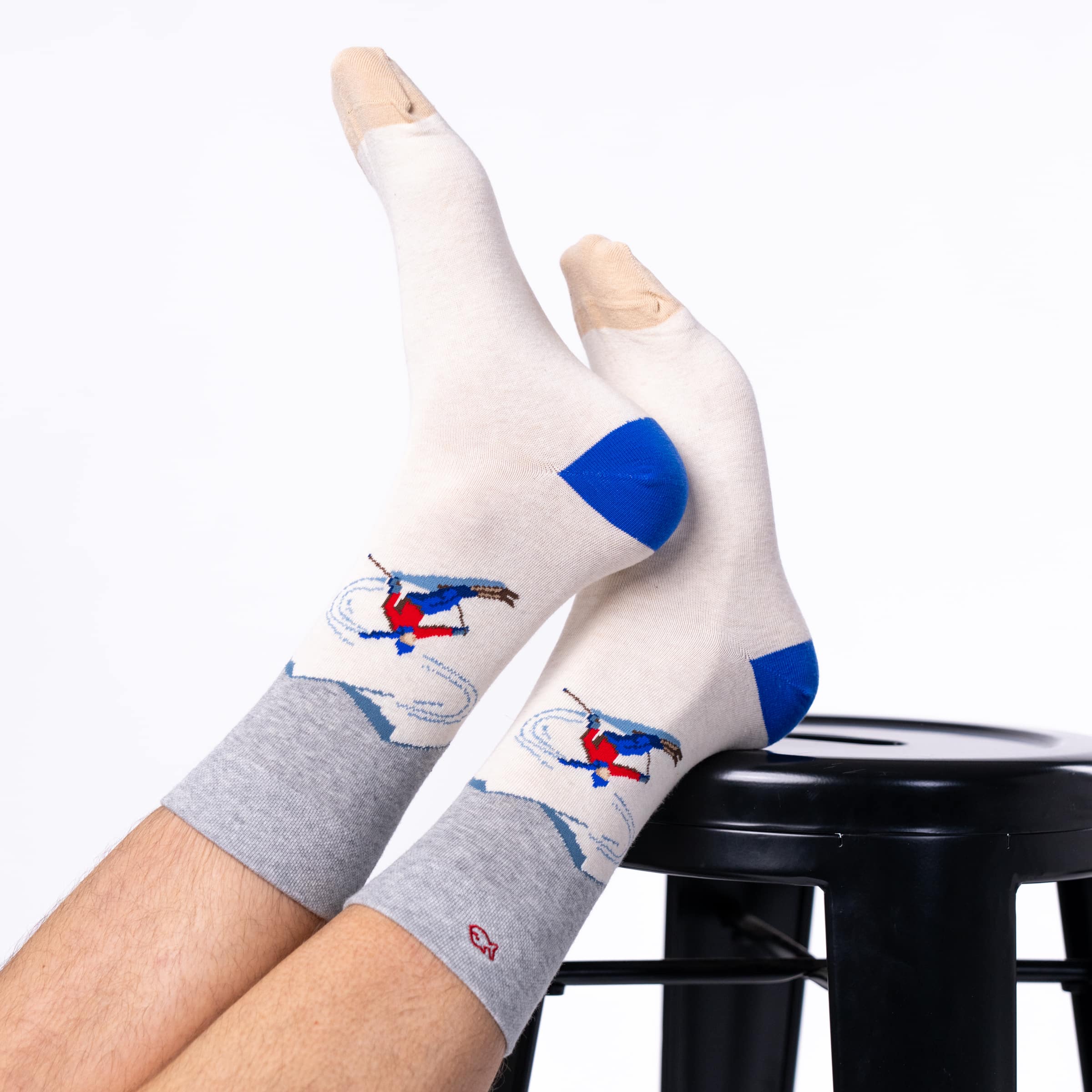 Chaussettes à motifs Skieur en coton peigné – Billybelt - Portées