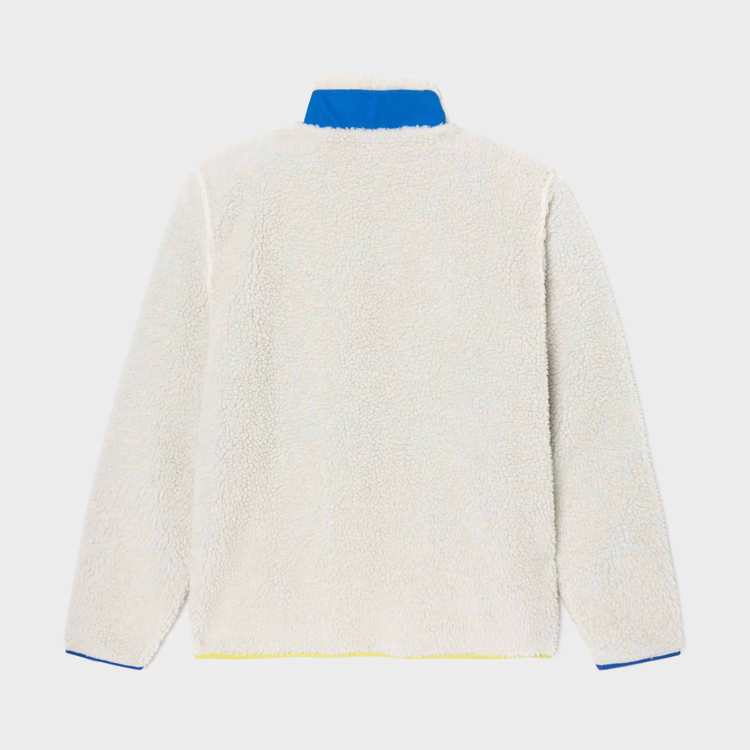 Veste Sherpa Mixte Zippée - Ivoire et bleu - Billybelt - Vue de dos sur fond blanc