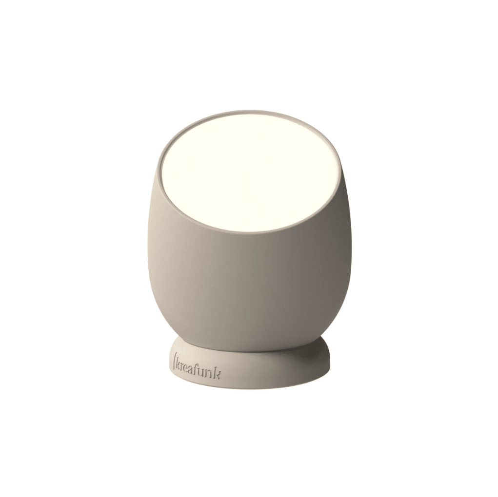 Lampe Beam – Sable – Kreafunk - Vue de face sur fond blanc