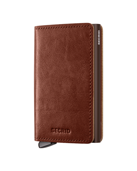 Premium Miniwallet Basco – Whiskey - Secrid - Vu de face sur fond blanc