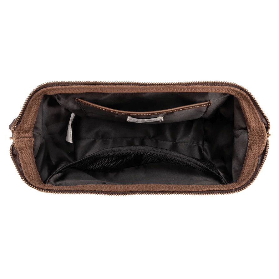 Trousse de toilette - Noir - ZEDE - Vue du dessus sur fond blanc