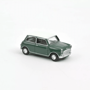 Voiture minimaliste Mini Cooper 1964 Vert Amande 1/54 – Norev - Vue de face sur fond blanc