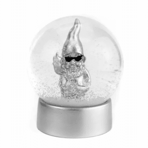 Boule à neige argent – Nain de roche – Winkee - Vue de face sur fond blanc